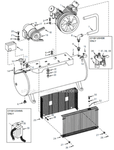 Page A Diagram and Parts List for CI103080H 1999 Campbell Hausfeld Compressor